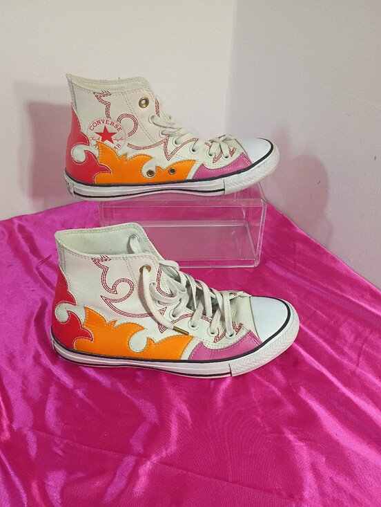 Converse Shoes - Converse Chuck Taylor Space Cowboy Woman's SZ 7.5 High Top Pink Orange Flame